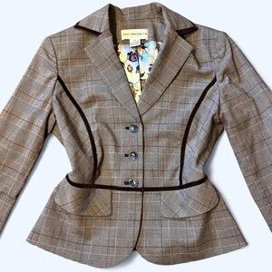 Y2K Grunge Brown Plaid Blazer by Jones New York!